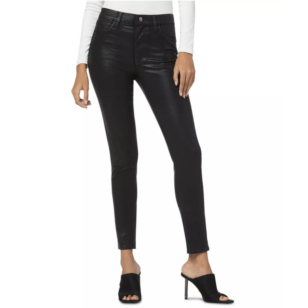 Joe's The Charlie High Rise Skinny Ankle Jeans Coated, Black Size 30